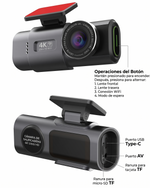 Dashcam 4K Dual Frontal y Trasera